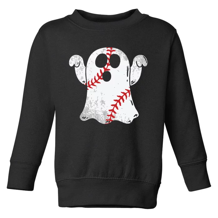 Baseball Ghost Baseball Lover Halloween Costume Toddler Sweatshirt