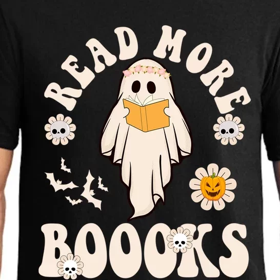 Booooks Ghost Boo Reading Books Library Halloween Teacher Cute Gift Pajama Set