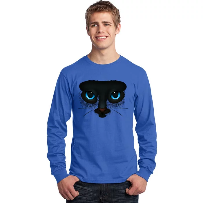 Bluefunny Gifteyed Black Cat Blending Into The Night Graphic Art Gift Tall Long Sleeve T-Shirt