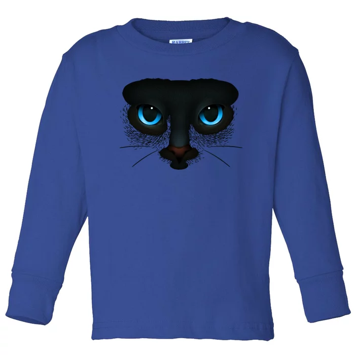 Bluefunny Gifteyed Black Cat Blending Into The Night Graphic Art Gift Toddler Long Sleeve Shirt