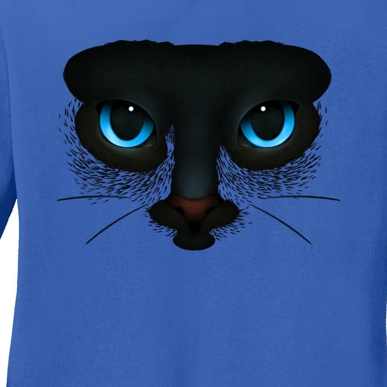 Bluefunny Gifteyed Black Cat Blending Into The Night Graphic Art Gift Ladies Long Sleeve Shirt