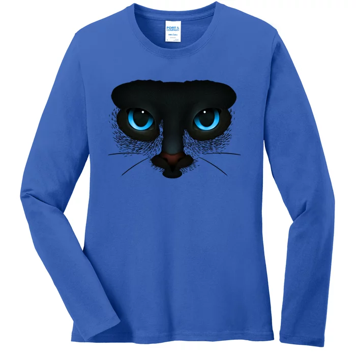 Bluefunny Gifteyed Black Cat Blending Into The Night Graphic Art Gift Ladies Long Sleeve Shirt