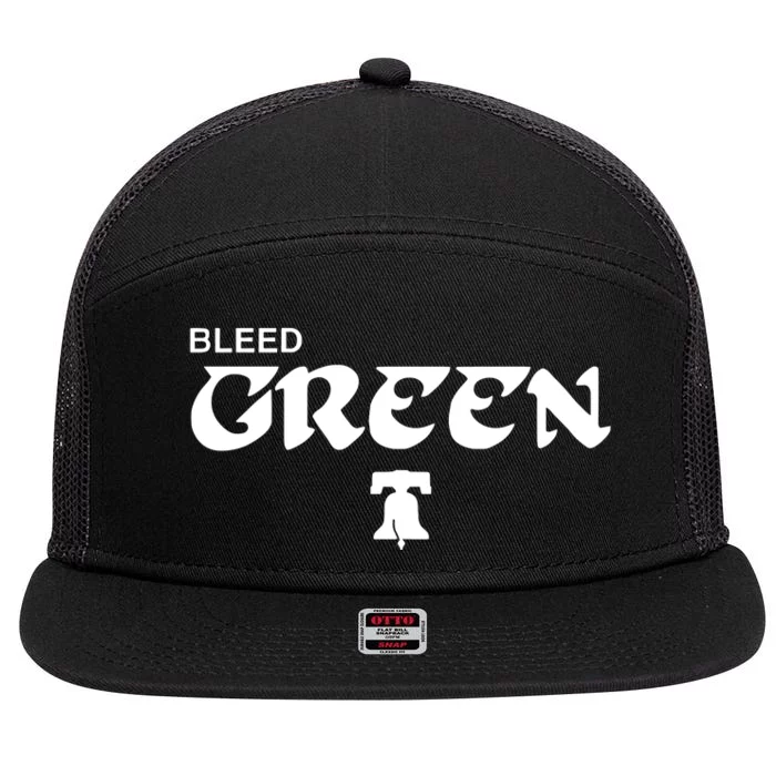 Bleed Green 7 Panel Mesh Trucker Snapback Hat