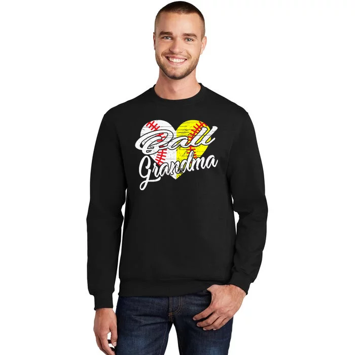 Ball Grandma Baseball Softball Heart Sport Lover Funny Gifts Sweatshirt