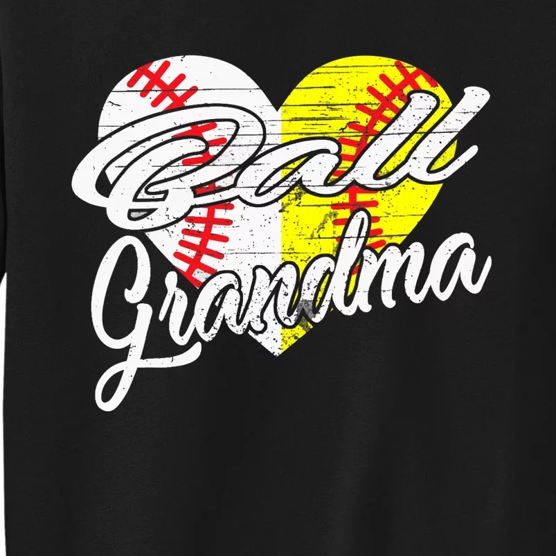 Ball Grandma Baseball Softball Heart Sport Lover Funny Gifts Sweatshirt