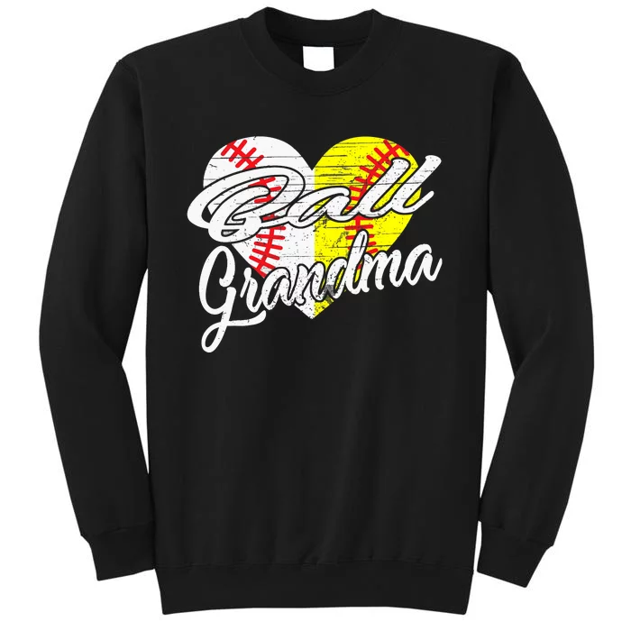 Ball Grandma Baseball Softball Heart Sport Lover Funny Gifts Sweatshirt