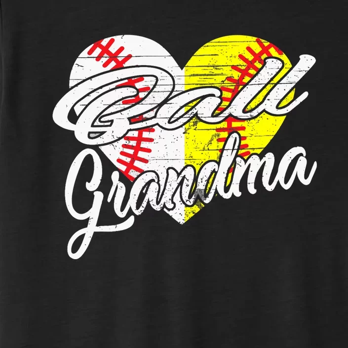 Ball Grandma Baseball Softball Heart Sport Lover Funny Gifts ChromaSoft Performance T-Shirt