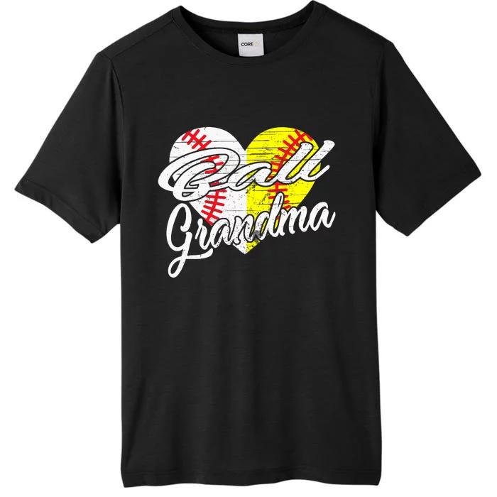 Ball Grandma Baseball Softball Heart Sport Lover Funny Gifts ChromaSoft Performance T-Shirt