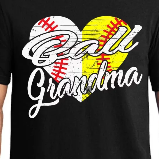 Ball Grandma Baseball Softball Heart Sport Lover Funny Gifts Pajama Set