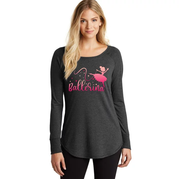 Ballerina Girl Ballet Dance Dancer Lovers Women's Perfect Tri Tunic Long Sleeve Shirt