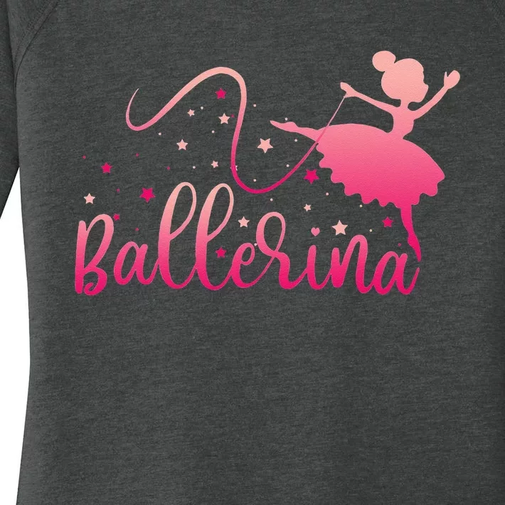 Ballerina Girl Ballet Dance Dancer Lovers Women's Perfect Tri Tunic Long Sleeve Shirt