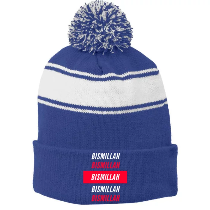 Bismillah Gift Stripe Pom Pom Beanie