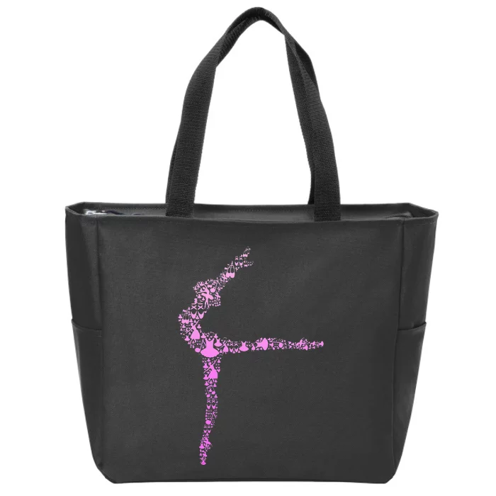 Ballerina Girl Ballet Women Girl Zip Tote Bag