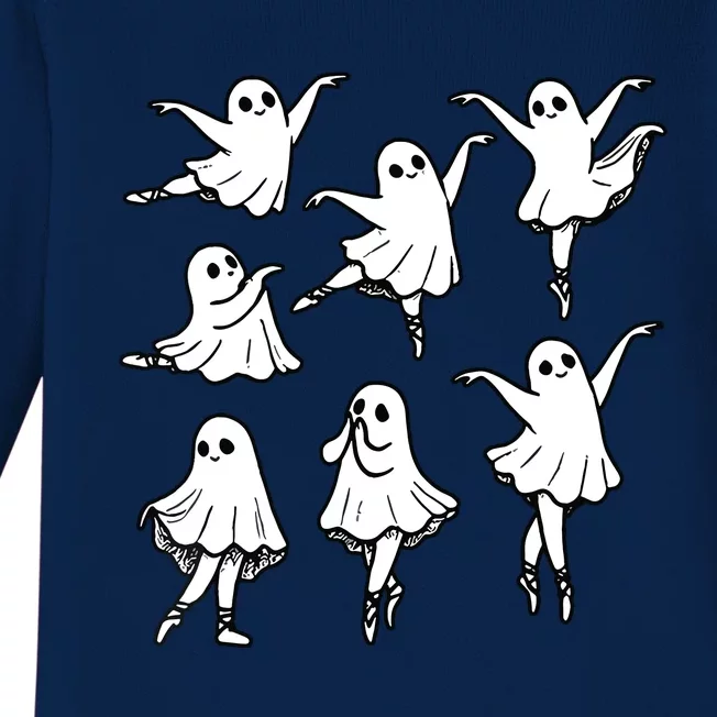 Ballet Ghost Ballet Dancer Spooky Dance Teacher Halloween Baby Long Sleeve Bodysuit