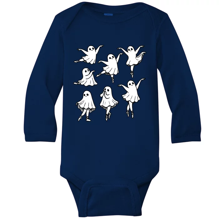 Ballet Ghost Ballet Dancer Spooky Dance Teacher Halloween Baby Long Sleeve Bodysuit