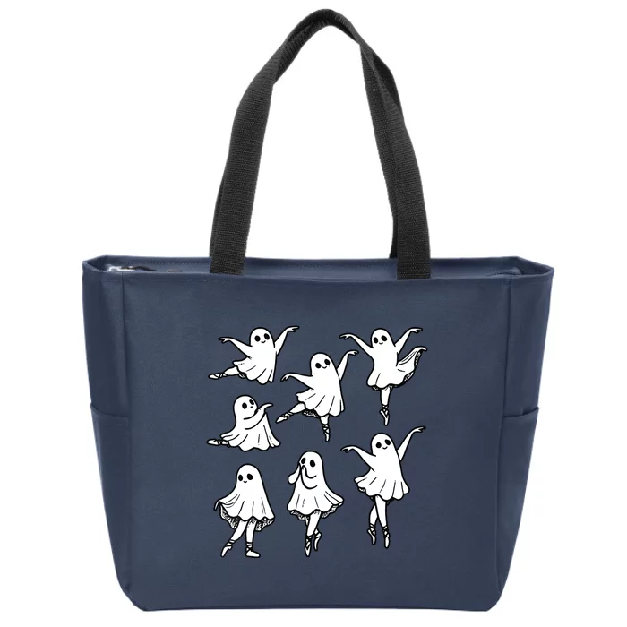 Ballet Ghost Ballet Dancer Spooky Dance Teacher Halloween Zip Tote Bag