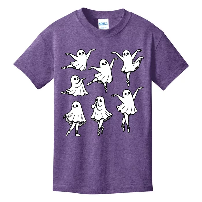 Ballet Ghost Ballet Dancer Spooky Dance Teacher Halloween Kids T-Shirt