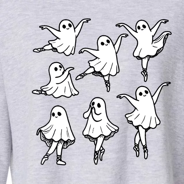 Ballet Ghost Ballet Dancer Spooky Dance Teacher Halloween Cropped Pullover Crew