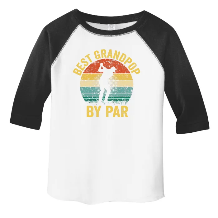 Best Grandpop By Par Fathers Day Golf Gift Grandpa Toddler Fine Jersey T-Shirt