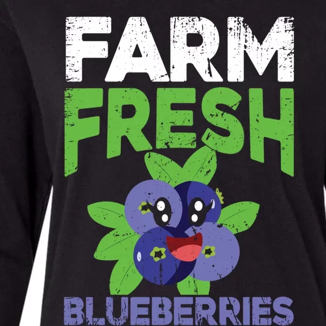 Blueberries Graphics Blueberry Lover Farmer Blueberry Fruit Cool Gift Womens Cotton Relaxed Long Sleeve T-Shirt