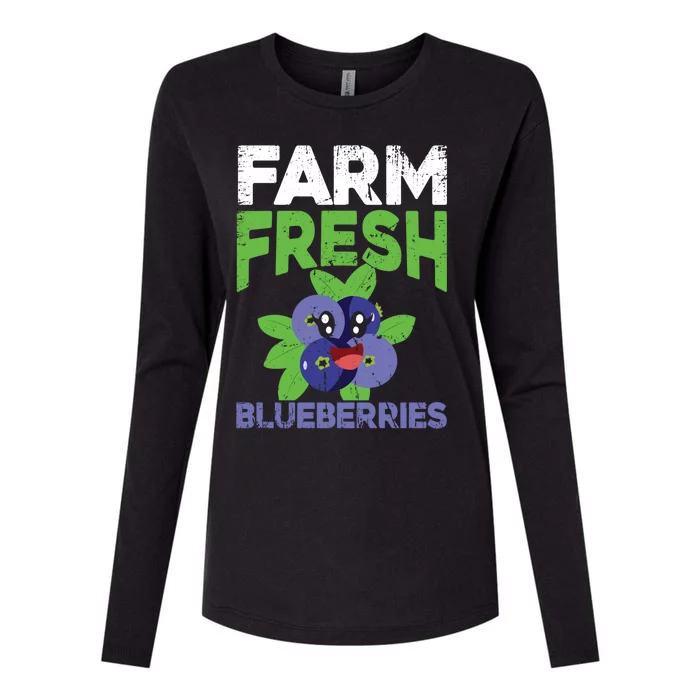 Blueberries Graphics Blueberry Lover Farmer Blueberry Fruit Cool Gift Womens Cotton Relaxed Long Sleeve T-Shirt