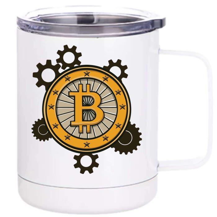 Bitcoin Gears Front & Back 12oz Stainless Steel Tumbler Cup