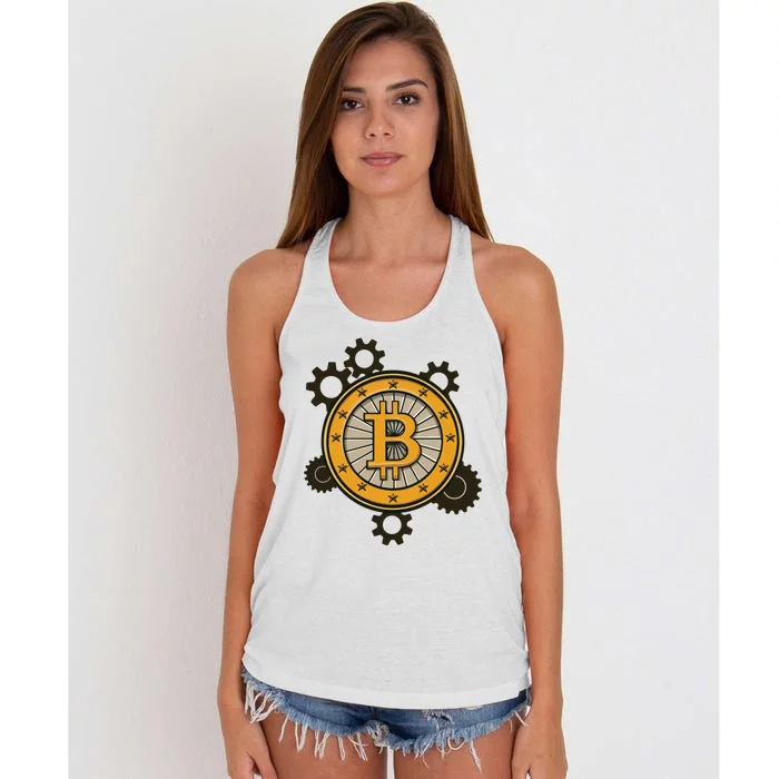 Bitcoin Gears Women's Knotted Racerback Tank