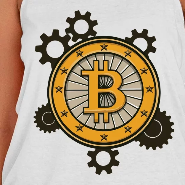 Bitcoin Gears Women's Knotted Racerback Tank