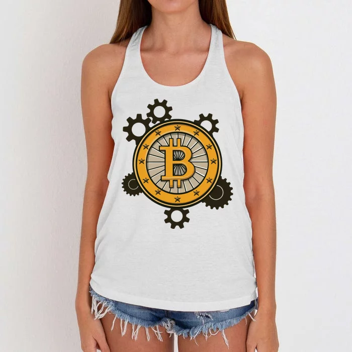 Bitcoin Gears Women's Knotted Racerback Tank