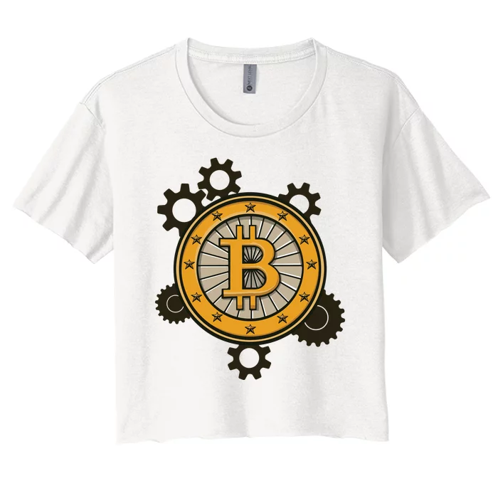 Bitcoin Gears Women's Crop Top Tee