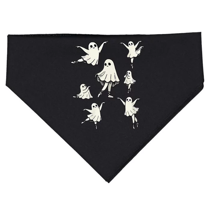 Ballet Ghost Ballet Dancer Spooky Dance Teacher Halloween Gift USA-Made Doggie Bandana