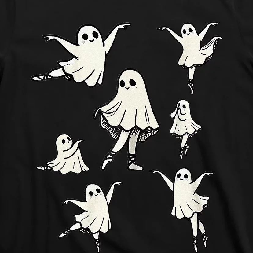 Ballet Ghost Ballet Dancer Spooky Dance Teacher Halloween Gift T-Shirt