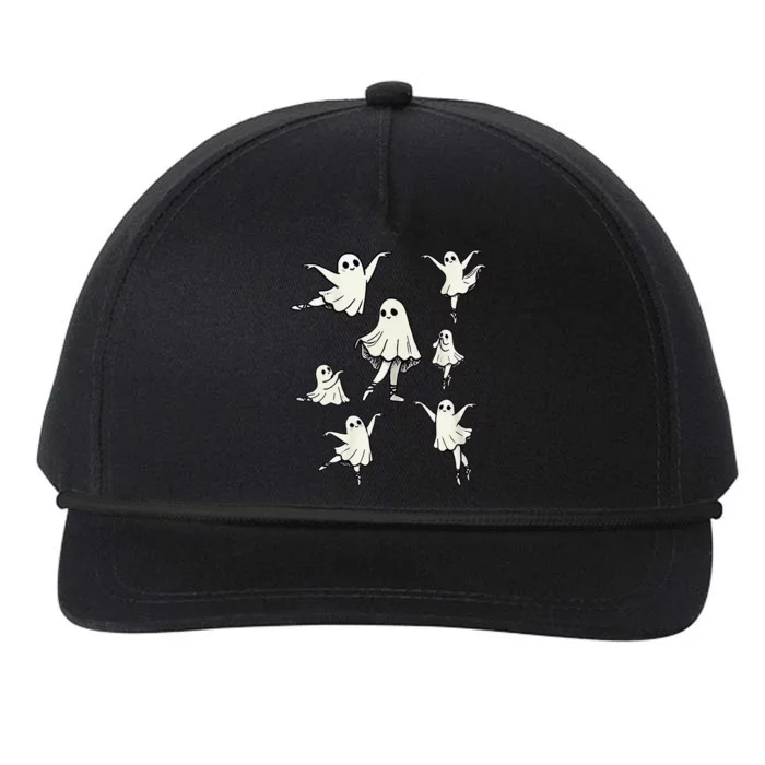 Ballet Ghost Ballet Dancer Spooky Dance Teacher Halloween Gift Snapback Five-Panel Rope Hat