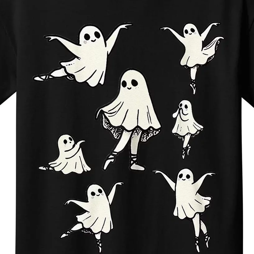 Ballet Ghost Ballet Dancer Spooky Dance Teacher Halloween Gift Kids T-Shirt