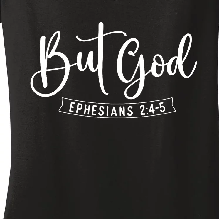 But God Bible Christian Faith Religious Believer Jesus Women's V-Neck T-Shirt