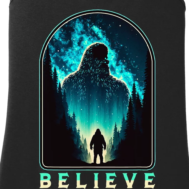 Believe Galactic Bigfoot Milky Way Sasquatch Stars Beautiful Ladies Essential Tank