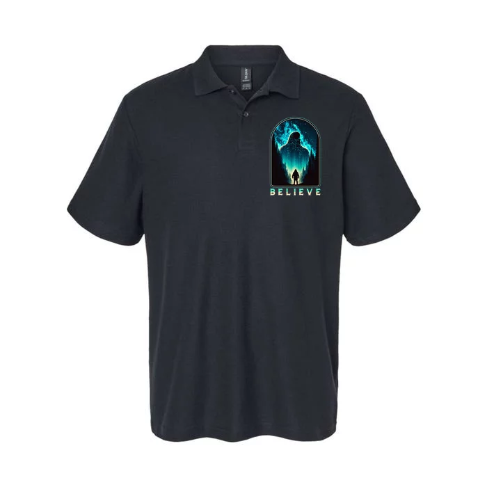 Believe Galactic Bigfoot Milky Way Sasquatch Stars Beautiful Softstyle Adult Sport Polo