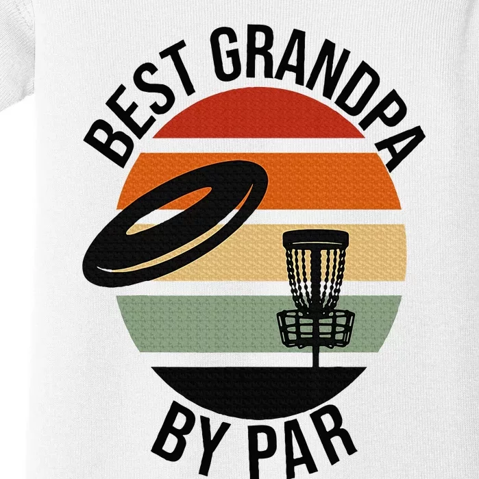 Best Grandpa By Par Fathers Day Frisbee Disc Golf Baby Bodysuit