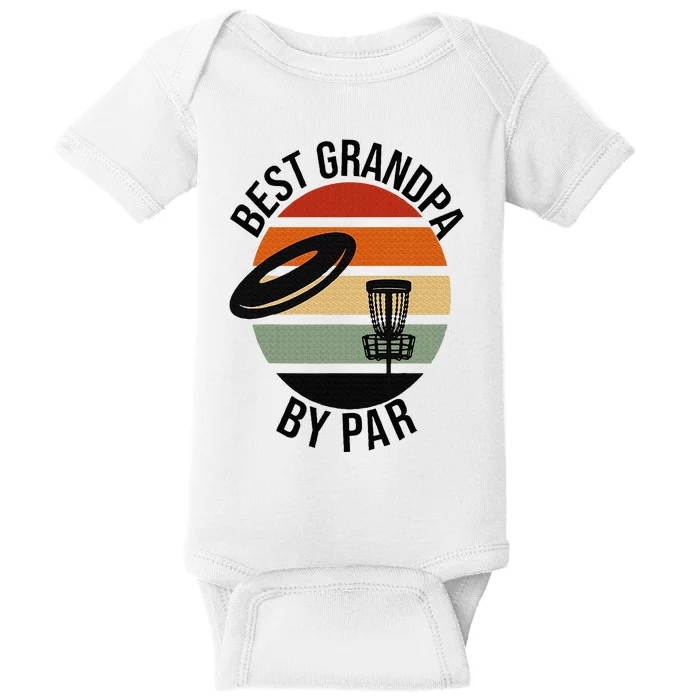 Best Grandpa By Par Fathers Day Frisbee Disc Golf Baby Bodysuit