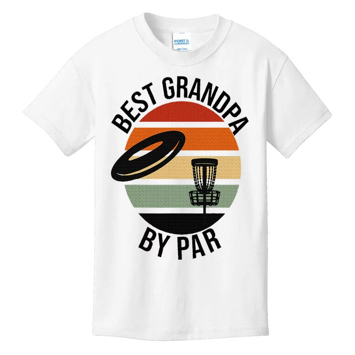 Best Grandpa By Par Fathers Day Frisbee Disc Golf Kids T-Shirt