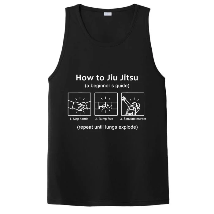 BJJ Gifts Beginner Jiu Jitsu Guide Funny Brazilian Jiu Jitsu Performance Tank