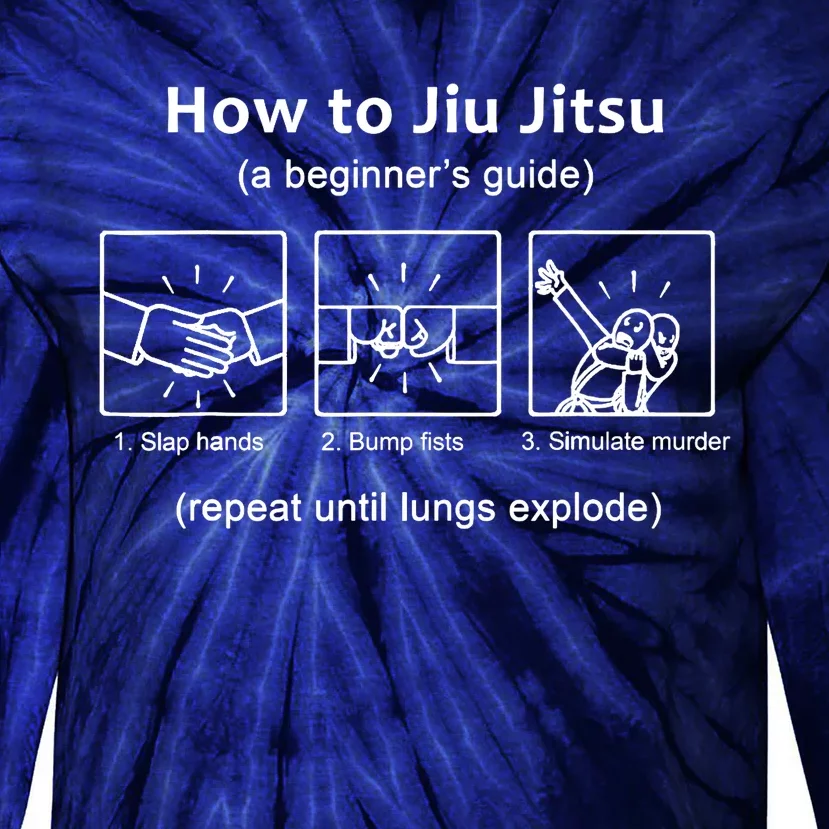 BJJ Gifts Beginner Jiu Jitsu Guide Funny Brazilian Jiu Jitsu Tie-Dye Long Sleeve Shirt