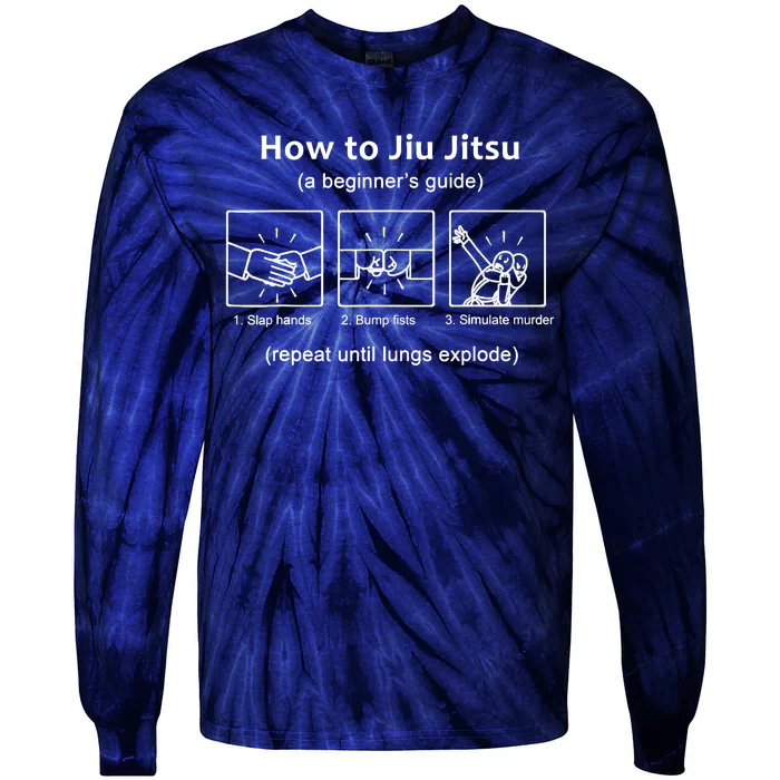 BJJ Gifts Beginner Jiu Jitsu Guide Funny Brazilian Jiu Jitsu Tie-Dye Long Sleeve Shirt