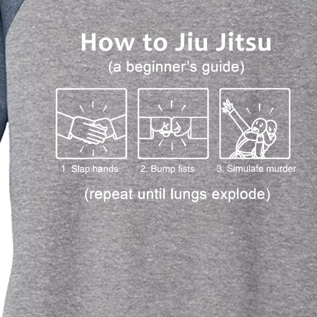 BJJ Gifts Beginner Jiu Jitsu Guide Funny Brazilian Jiu Jitsu Women's Tri-Blend 3/4-Sleeve Raglan Shirt