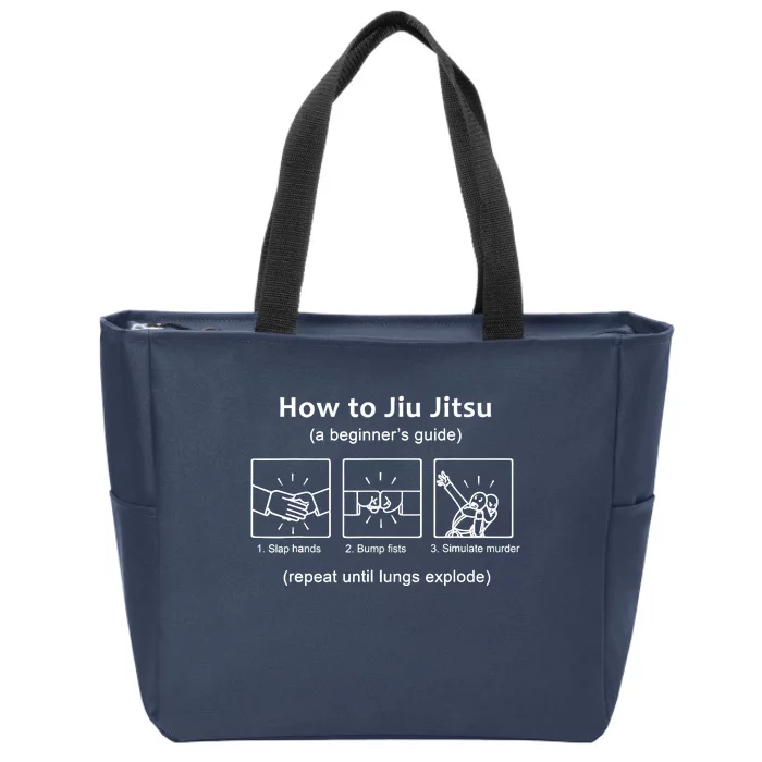 BJJ Gifts Beginner Jiu Jitsu Guide Funny Brazilian Jiu Jitsu Zip Tote Bag