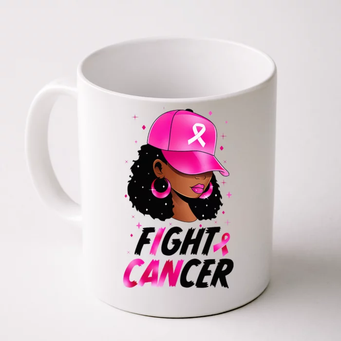 Black Girl Black Woman Breast Cancer Awareness Pink Ribbon Front & Back Coffee Mug