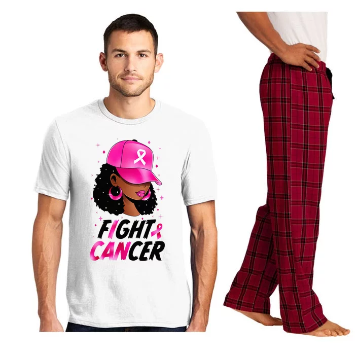 Black Girl Black Woman Breast Cancer Awareness Pink Ribbon Pajama Set