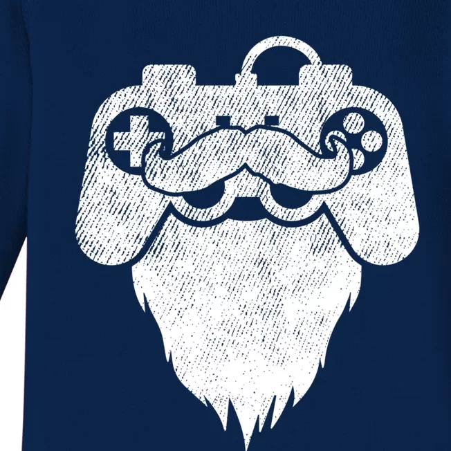 Bearded Gamer Beard Dad Gaming Cool Videogame Controller Gift Baby Long Sleeve Bodysuit