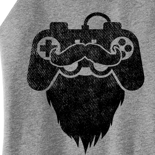 Bearded Gamer Beard Dad Gaming Cool Videogame Controller Gift Women’s Perfect Tri Rocker Tank