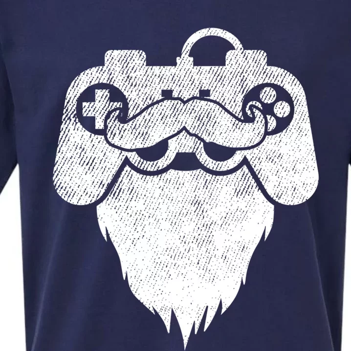 Bearded Gamer Beard Dad Gaming Cool Videogame Controller Gift Sueded Cloud Jersey T-Shirt